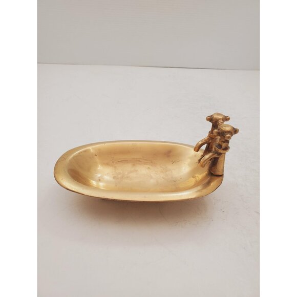 Vintage 1950s / BRASS SOAP DISH / Solid Brass Soap Holder Soap Dispenser… - Picture 4 of 10